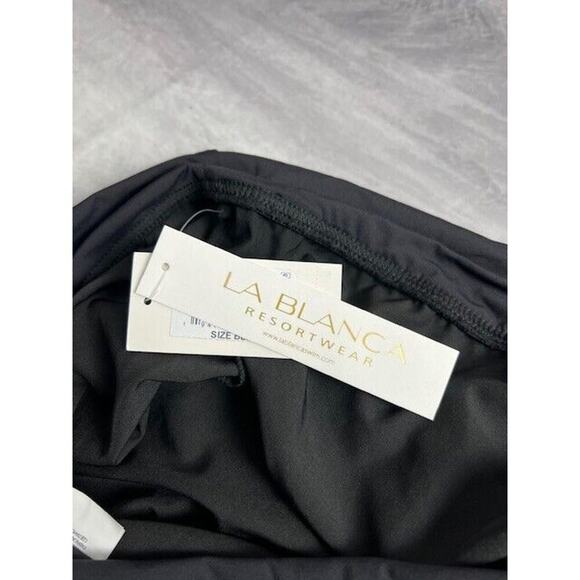 La Blanca Womens Soft Waistband Board Shorts Size L Black Fold Over NWT - Picture 5 of 6